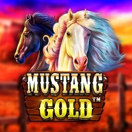 Mustang Gold online game logo by Pragmatic Play on vegasinocasino1.com