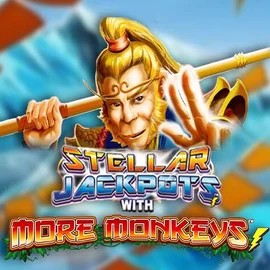 Stellar Jackpots with More Monkeys online game logo by Lightning Box Game on vegasinocasino1.com